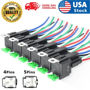 Kit de arnés de interruptor de relé de automóvil SPDT 6 piezas 4 pines 5 pines 30A fusible ATO 14 VDC cables calientes - Imagen 1 de 12
