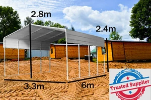 Single 3.3x6M STEEL Carport Shade Sheds Portable Shelter Backyard Pergola Garage - Picture 1 of 11