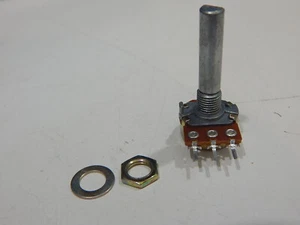 PC84B AUDIO TAPER POTENTIOMETER 10K OHM 6X23mm D-SHAFT 7mm MOUNTING NUT - Picture 1 of 1