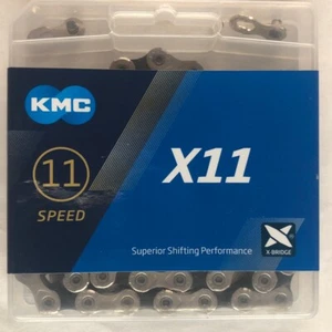 KMC X11 Chain 11-Speed Nickel Plate & Black Mountain Bike/Road/Gravel - Picture 1 of 2