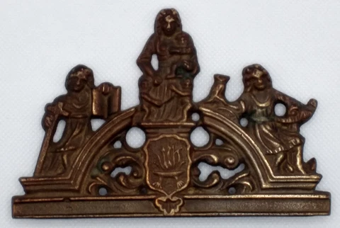 Vintage Brass Decorative Hardware Ornate Architectural Pediment Women Children Cover