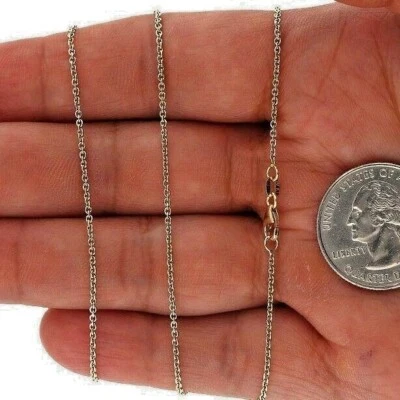 Cadena de cable de oro amarillo macizo de 18 quilates de 1,5 mm de 16"-24" Foto 1 de 4