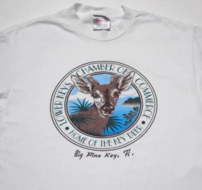 Vintage 80s Lower Keys Chamber of Commerce T-Shirt Key Deer Single Stitch Medium - Image 1 of 4
