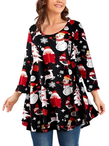 Stylish plus Size Tunics for Women - Comfortable and Flattering Long Shirts with - Picture 1 of 12