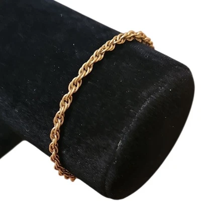 1/20 12k Gold Filled Link Rope Chain Bracelet - Image 1 of 4