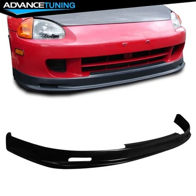 For 93-97 Honda Civic del Sol Mugen Style PU Front Bumper Lip Unpainted Black - Image 1 of 4