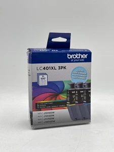 Brother LC401XL3PKS 500 páginas - tinta de alto rendimiento cian/magenta/YL caducidad 11/2027 - Imagen 1 de 5