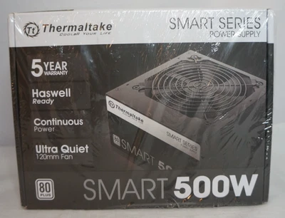 Thermaltake Smart 500W 80 PLUS Certified ATX Non-Modular Power Supply PC PSU NEW - Image 1 of 4