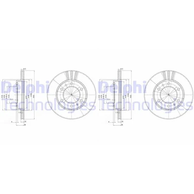 2X DELPHI Discos de Freno 302mm Ventilado Delant. Apto Para Toyota Land BG2591 - Imagen 1 de 2