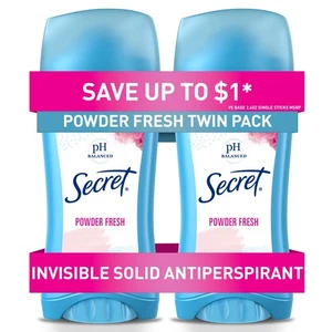 Desodorante en barra antitranspirante sólido invisible para mujer, polvo fresco, 2,6 OZ E - Imagen 1 de 12