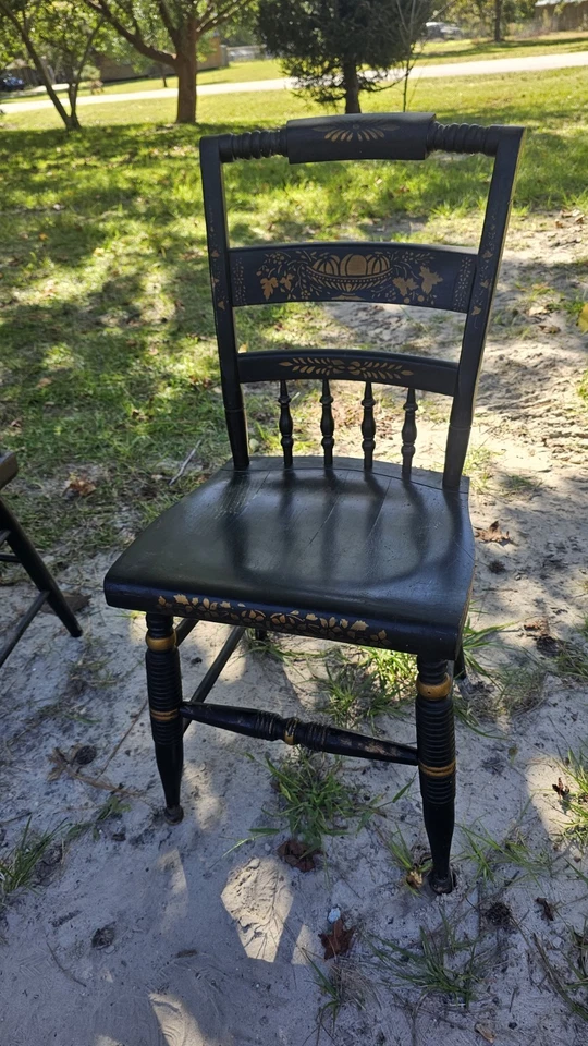 Silla de comedor vintage estampada estilo otoño Nichols & Stone Hitchcock Foto 1 de 4