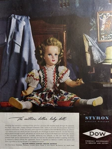 Dow Chemical Company Midland Mich Million dollar Doll Styron VTG Print Ad 1945 - Picture 1 of 1