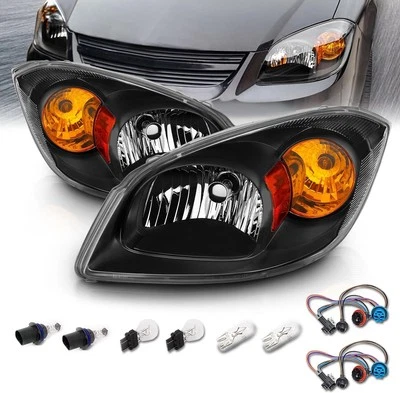 Black Headlights lamp For Chevy Cobalt0 7-10 Pontiac G5 05-06 Pursuits 2005-2010 - Image 1 of 4