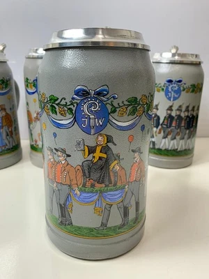 Krug Augustiner 1997 Bräu Bierkrug  München 1 Liter Zinndeckel Sammlerkrug  n.14 - Bild 1 von 4