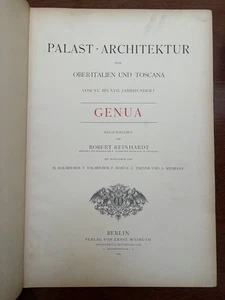 PALAST-ARCHITEKTUR GENUA Vom. XV Bis XVII - REINHARDT 1886 1. AUFLAGE DEUTSCH ANTIK - Bild 1 von 15