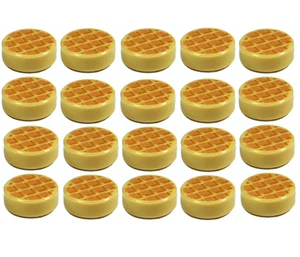 Lego 20x Tan Tile Round 1x1 with Waffle Pattern (98138pb118) NEW!!! - Picture 1 of 1