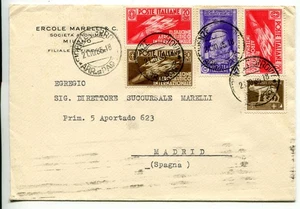 Salone Aeronautico Cent. 30 su busta da Firenze a Madrid - Imagen 1 de 1