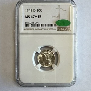 1942 D MERCURY DIME NGC MS67t FB - Picture 1 of 5