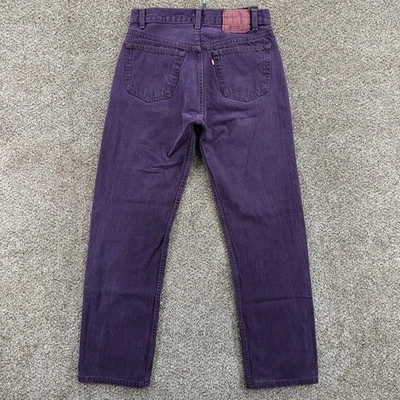 Винтажные мужские джинсы Levis 501 *31X32 фиолетовый прямой кнопка мухи сделано в США 90-х - Изображение 1 из 4