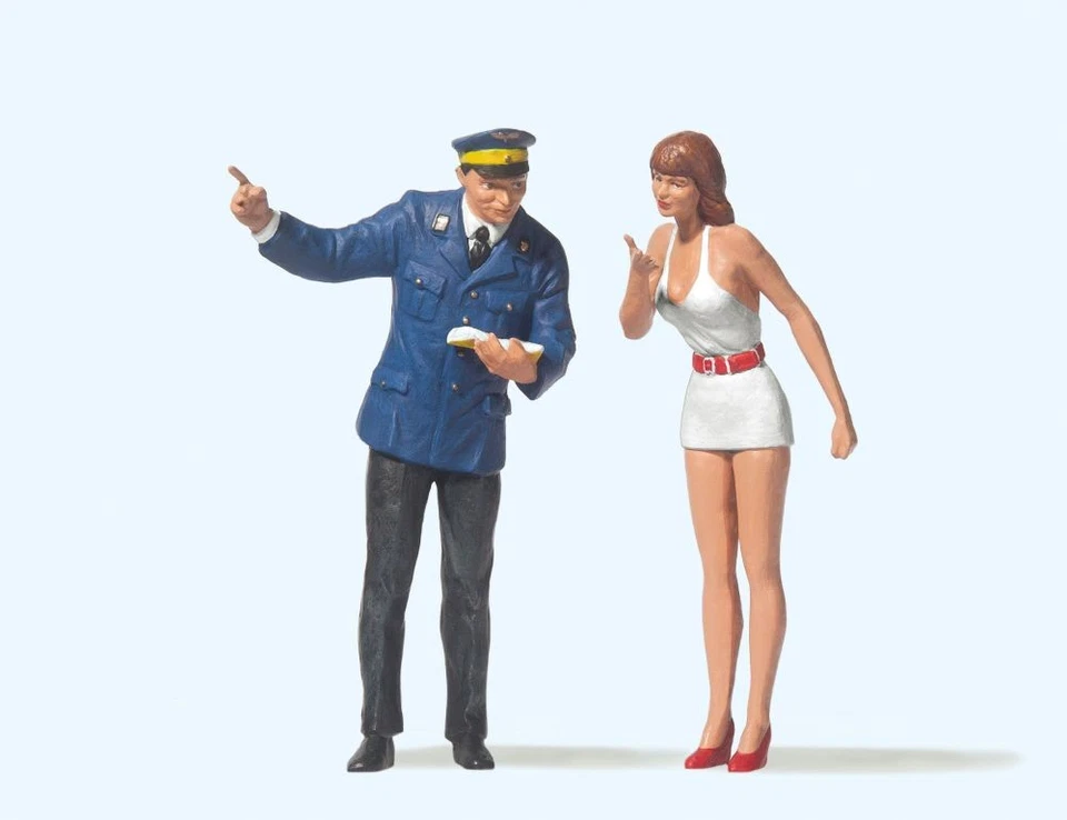 Preiser 45001 Auskunftsbeamter + Mädchen 1:22,5 Spur G NEU OVP - Bild 1 von 1