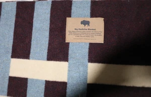 PENDLETON Big Medicine Blanket Wool Fabric REMNANT Bison Striped 64x15" - Picture 1 of 9