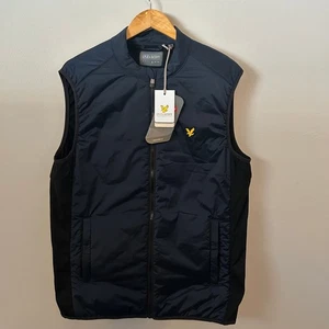 Lyle & Scott UK Mens XL Golf Navy Full Zip Insulated Padded Performance Vest - Picture 1 of 8