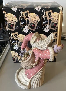 Love Lights The Way At Christmas Time Santa Enesco Tapered Candle Holder - Picture 1 of 6