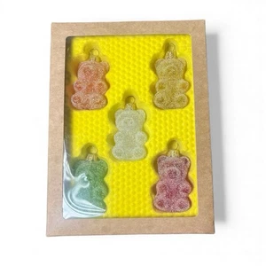 Anthropologie Gelände Ornament Set/5 GUMMIBÄRCHEN Glas Mehrfarbig Weihnachten - Bild 1 von 2