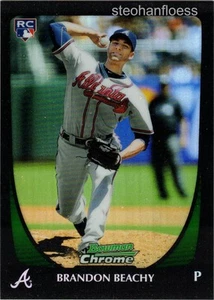 2011 Bowman Chrome Refractors #184 Brandon Beachy Atlanta Braves - Picture 1 of 1