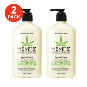 2 HEMPZ Age Defying PEPTIDES + CAFEÍNA Hidratante Corporal a Hierbas 17 fl oz 2 PACK - Imagen 1 de 6