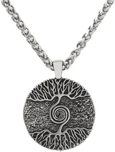 Collana Uomo con Ciondolo "Doppio Albero della Vita" in Acciaio 304 - Imagen 1 de 3