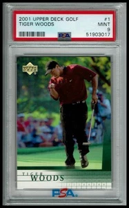 Golf #1 Tiger Woods 2001 Upper Deck PSA 9 novato radiocontrol - Imagen 1 de 2