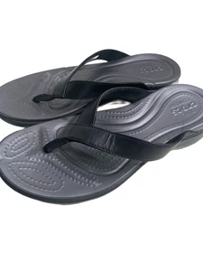 Women's Crocs Dual Comfort Capri V #202502 black synthetic flip flops size 7 - Picture 1 of 5