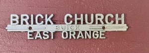 Vintage Brick Church Car Truck Buick Dealer Metal Emblem East Orange NJ RARE - Picture 1 of 4