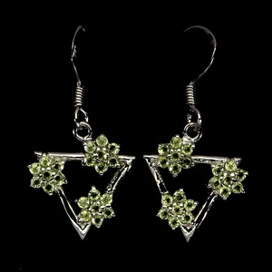 925 Sterling Silver Earrings Round Peridot Gemstone Jewelry No USA Import Fees - Picture 1 of 14