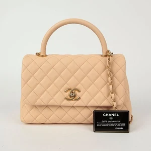 CHANEL Skin Coco Handle Medium Tote Shoulder Bag A92991 117735206 - Foto 1 di 16