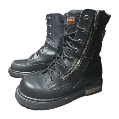 Harley Davidson riding boots 91542  Men's Size 9 black leather lace + zip - Image 1 of 4