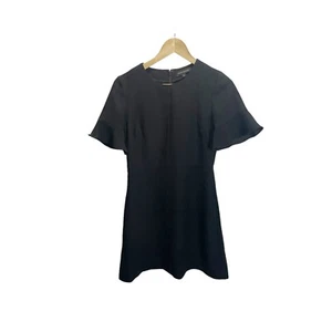 Banana Republic Black Flutter Sleeve Fit & Flare Short Sleeved Dress 0 Career - Picture 1 of 5