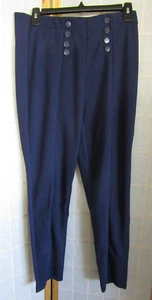 NWT C-Mode Nadine West Navy Blue Button Trim Polyester Blend Women's Pants L - Picture 1 of 4