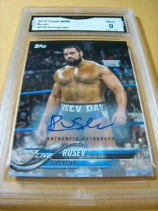 RUSEV 2018 TOPPS WWE AUTOGRAPH # 168 40/99 GRADED 9 L@@@K - Picture 1 of 2