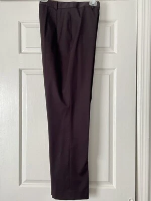 Ellen Tracy Chocolate Brown Denim Jean Style Flat Front Casual Dress Pants Sz 10 - Image 1 of 4