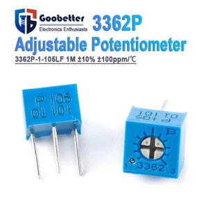 10Pcs Precision Potentiometer 3362P-1-105LF 1MΩ/Ohm ±10% Adjustable Resistor - Picture 1 of 7