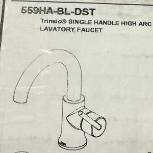 Grifo de baño de arco alto Delta 559HA-BL-DST Trinsic 1,2 GPM 1 mango negro mate - Imagen 1 de 2