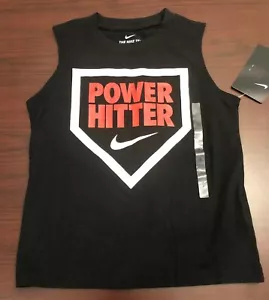 NWT Boy’s Sleeveless Nike Baseball Shirt Size 4 Power Hitter Home Plate Design - Picture 1 of 1