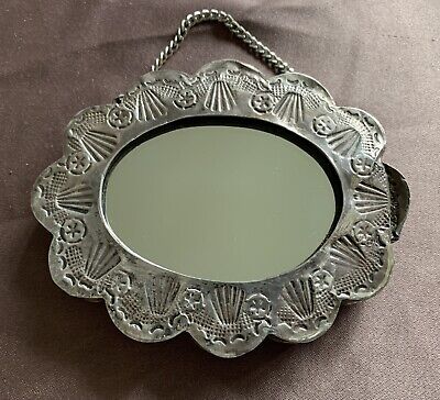 Vintage 900 Silver Turkish BEDO Wedding Hanging Repousse Mirror. • 50£
