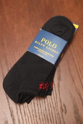 Polo Ralph Lauren Ankle Socks Black Red Logo - 3 pack Size XL - Image 1 of 4