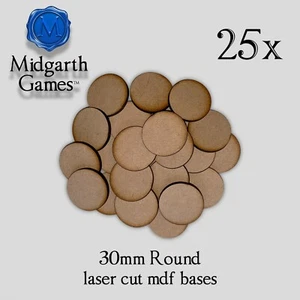 25x Round 30mm MDF Bases Miniature Warhammer Laser Cut 40K FAST SHIPPING - Picture 1 of 1