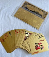 24K Gold Foil Deck of Playing Cards and Currency