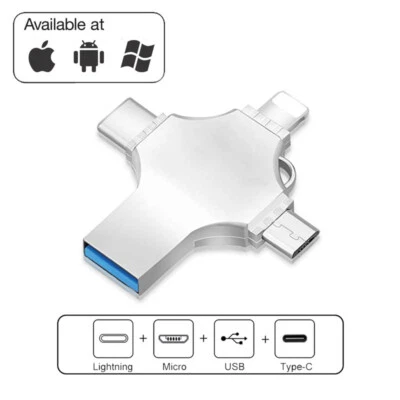 1/2TB USB 3.0 Flash Drive 4 in 1 Memory Stick For iPhone iPad Android PC Type-c - Image 1 of 4
