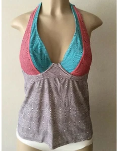 Swim Systems Halter Underwire Labyrinth Tankini Size 36D - Picture 1 of 8